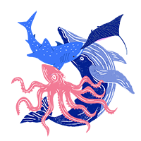 shark and octopus